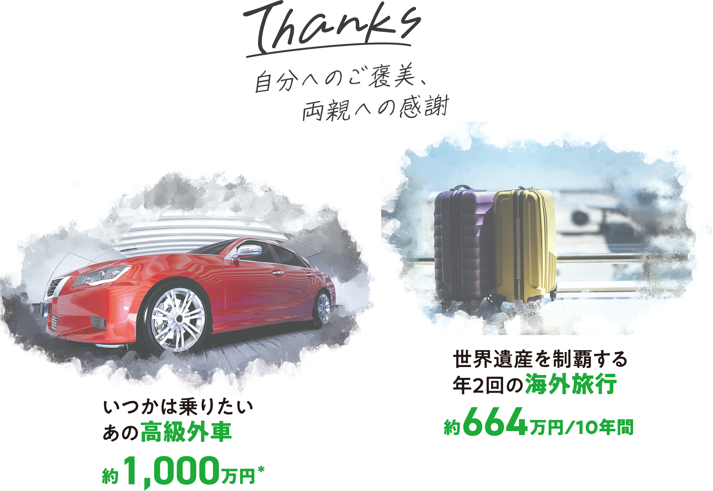 自分へのご褒美、両親への感謝い